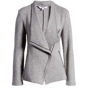 BB Dakota Grey Asymmetrical Moto Jacket size XL